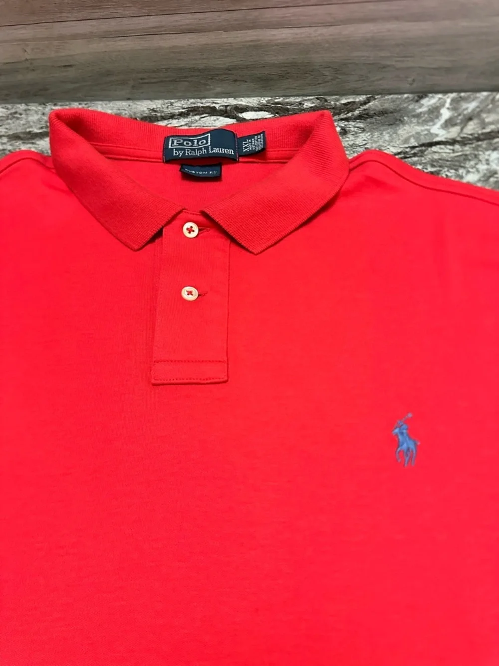 Ralph Lauren Red Polo Shirt with Blue  Logo XXL